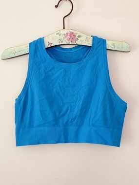 Athleta Blue Sports Bra Lightweight Breathable Mesh Sz L